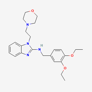 molecular formula C24H32N4O3 B11496051 N-(3,4-diethoxybenzyl)-1-[2-(morpholin-4-yl)ethyl]-1H-benzimidazol-2-amine 