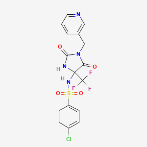 4-chloro-N-[2,5-dioxo-1-(pyridin-3-ylmethyl)-4-(trifluoromethyl)imidazolidin-4-yl]benzenesulfonamide