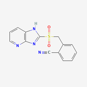 molecular formula C14H10N4O2S B11496068 Benzonitrile, 2-(3H-imidazo[4,5-b]pyridine-2-sulfonylmethyl)- 