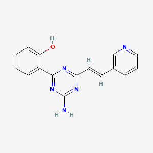 molecular formula C16H13N5O B11496093 2-{4-amino-6-[(E)-2-pyridin-3-ylvinyl]-1,3,5-triazin-2-yl}phenol 