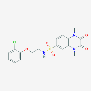 molecular formula C18H18ClN3O5S B11496099 N-[2-(2-chlorophenoxy)ethyl]-1,4-dimethyl-2,3-dioxo-1,2,3,4-tetrahydroquinoxaline-6-sulfonamide 