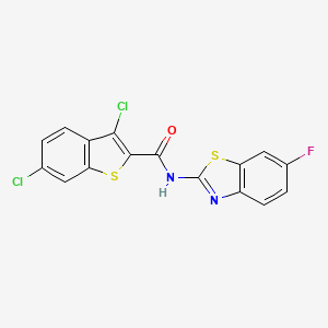 3,6-dichloro-N-(6-fluoro-1,3-benzothiazol-2-yl)-1-benzothiophene-2-carboxamide