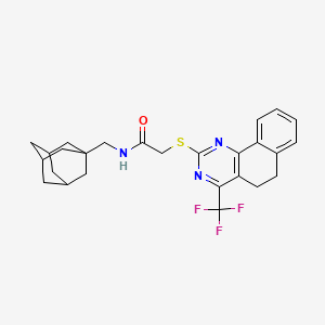 N-[(Adamantan-1-YL)methyl]-2-{[4-(trifluoromethyl)-5H,6H-benzo[H]quinazolin-2-YL]sulfanyl}acetamide