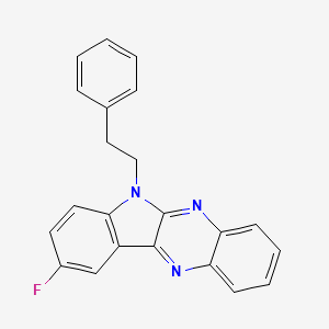 molecular formula C22H16FN3 B11496134 9-fluoro-6-(2-phenylethyl)-6H-indolo[2,3-b]quinoxaline 