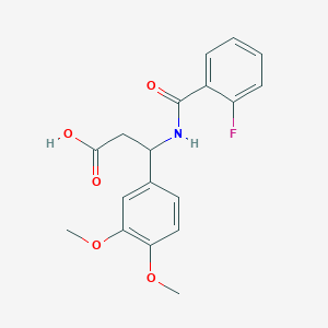 3-(3,4-Dimethoxyphenyl)-3-{[(2-fluorophenyl)carbonyl]amino}propanoic acid