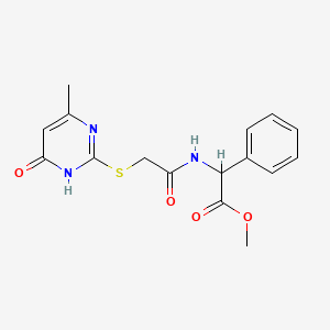 Methyl ({[(4-methyl-6-oxo-1,6-dihydropyrimidin-2-yl)sulfanyl]acetyl}amino)(phenyl)acetate