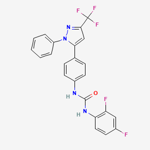 molecular formula C23H15F5N4O B11496162 1-(2,4-difluorophenyl)-3-{4-[1-phenyl-3-(trifluoromethyl)-1H-pyrazol-5-yl]phenyl}urea 