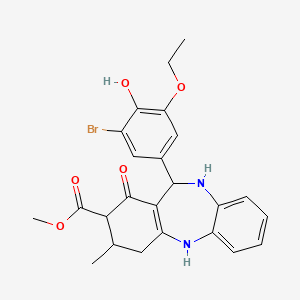 methyl 11-(3-bromo-5-ethoxy-4-hydroxyphenyl)-3-methyl-1-oxo-2,3,4,5,10,11-hexahydro-1H-dibenzo[b,e][1,4]diazepine-2-carboxylate