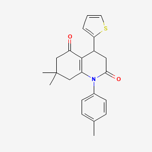 7,7-dimethyl-1-(4-methylphenyl)-4-(thiophen-2-yl)-4,6,7,8-tetrahydroquinoline-2,5(1H,3H)-dione