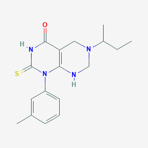 molecular formula C17H22N4OS B11496185 6-sec-butyl-1-(3-methylphenyl)-2-thioxo-2,3,5,6,7,8-hexahydropyrimido[4,5-d]pyrimidin-4(1H)-one 