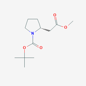 B1149619 (R)-tert-Butyl 2-(2-methoxy-2-oxoethyl)pyrrolidine-1-carboxylate CAS No. 132482-05-4