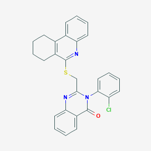 molecular formula C28H22ClN3OS B11496192 3-(2-chlorophenyl)-2-[(7,8,9,10-tetrahydrophenanthridin-6-ylsulfanyl)methyl]quinazolin-4(3H)-one 