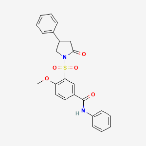 4-methoxy-3-[(2-oxo-4-phenylpyrrolidin-1-yl)sulfonyl]-N-phenylbenzamide