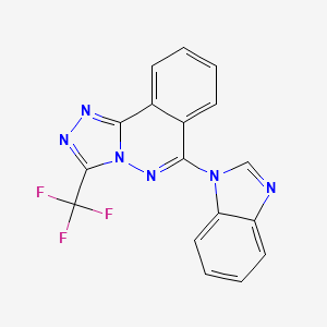 molecular formula C17H9F3N6 B11496228 6-(1H-benzimidazol-1-yl)-3-(trifluoromethyl)[1,2,4]triazolo[3,4-a]phthalazine 