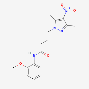 molecular formula C16H20N4O4 B11496237 4-(3,5-dimethyl-4-nitro-1H-pyrazol-1-yl)-N-(2-methoxyphenyl)butanamide 