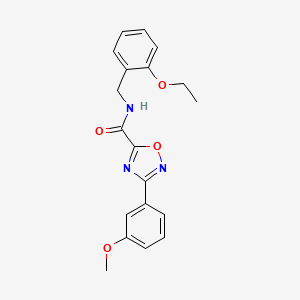 molecular formula C19H19N3O4 B11496260 N-[(2-ethoxyphenyl)methyl]-3-(3-methoxyphenyl)-1,2,4-oxadiazole-5-carboxamide 