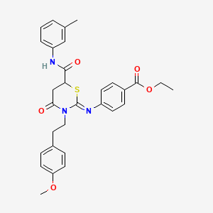 Ethyl 4-{[(2Z)-3-[2-(4-methoxyphenyl)ethyl]-6-[(3-methylphenyl)carbamoyl]-4-oxo-1,3-thiazinan-2-ylidene]amino}benzoate