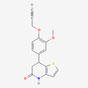 molecular formula C17H15NO3S B11496271 7-[3-methoxy-4-(prop-2-yn-1-yloxy)phenyl]-6,7-dihydrothieno[3,2-b]pyridin-5(4H)-one 