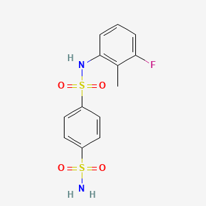 molecular formula C13H13FN2O4S2 B11496273 N-(3-fluoro-2-methylphenyl)benzene-1,4-disulfonamide 