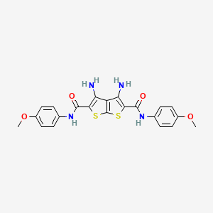 molecular formula C22H20N4O4S2 B11496294 3,4-diamino-N,N'-bis(4-methoxyphenyl)thieno[2,3-b]thiophene-2,5-dicarboxamide 