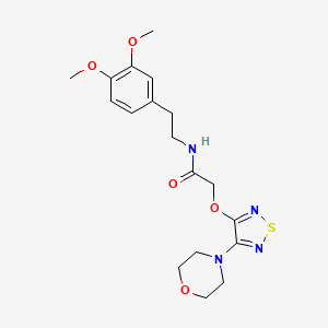 molecular formula C18H24N4O5S B11496299 N-[2-(3,4-dimethoxyphenyl)ethyl]-2-[(4-morpholin-4-yl-1,2,5-thiadiazol-3-yl)oxy]acetamide 