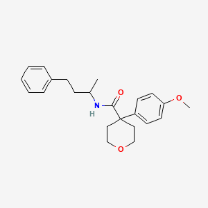 4-(4-methoxyphenyl)-N-(4-phenylbutan-2-yl)oxane-4-carboxamide