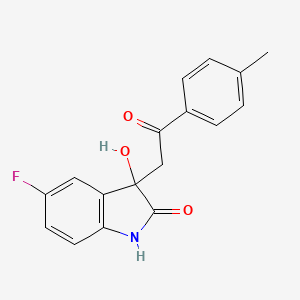 5-fluoro-3-hydroxy-3-[2-(4-methylphenyl)-2-oxoethyl]-1,3-dihydro-2H-indol-2-one