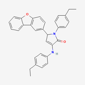 molecular formula C32H28N2O2 B11496334 5-(dibenzo[b,d]furan-2-yl)-1-(4-ethylphenyl)-3-[(4-ethylphenyl)amino]-1,5-dihydro-2H-pyrrol-2-one 