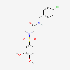 molecular formula C18H21ClN2O5S B11496339 N-[(4-Chlorophenyl)methyl]-2-(N-methyl3,4-dimethoxybenzenesulfonamido)acetamide 