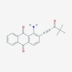 molecular formula C21H17NO3 B11496380 9,10-Anthracenedione, 1-amino-2-(4,4-dimethyl-3-oxo-1-pentynyl)- CAS No. 129995-14-8