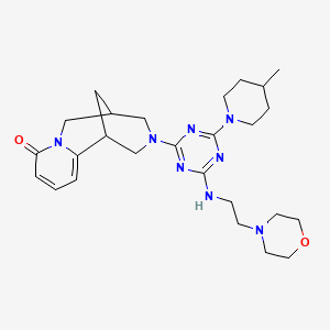 3-[4-(4-methylpiperidin-1-yl)-6-{[2-(morpholin-4-yl)ethyl]amino}-1,3,5-triazin-2-yl]-1,2,3,4,5,6-hexahydro-8H-1,5-methanopyrido[1,2-a][1,5]diazocin-8-one