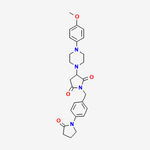 3-[4-(4-Methoxyphenyl)piperazin-1-yl]-1-[4-(2-oxopyrrolidin-1-yl)benzyl]pyrrolidine-2,5-dione