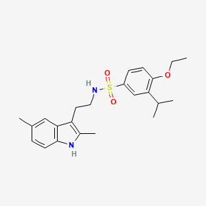 molecular formula C23H30N2O3S B11496468 N-[2-(2,5-dimethyl-1H-indol-3-yl)ethyl]-4-ethoxy-3-(propan-2-yl)benzenesulfonamide 