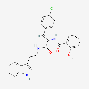 N-[(1Z)-1-(4-chlorophenyl)-3-{[2-(2-methyl-1H-indol-3-yl)ethyl]amino}-3-oxoprop-1-en-2-yl]-2-methoxybenzamide