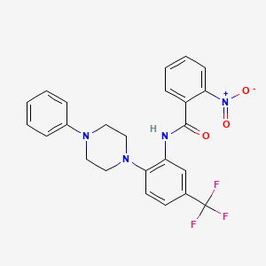 molecular formula C24H21F3N4O3 B11496539 2-nitro-N-[2-(4-phenylpiperazin-1-yl)-5-(trifluoromethyl)phenyl]benzamide 