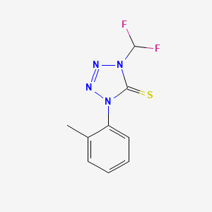 molecular formula C9H8F2N4S B11496551 1-(difluoromethyl)-4-(2-methylphenyl)-1,4-dihydro-5H-tetrazole-5-thione 