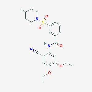 N-(2-cyano-4,5-diethoxyphenyl)-3-[(4-methylpiperidin-1-yl)sulfonyl]benzamide