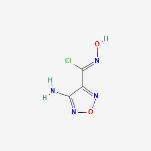 molecular formula C3H3ClN4O2 B1149660 4-amino-N-hydroxy-1,2,5-oxadiazole-3-carboximidoyl chloride CAS No. 147085-13-0