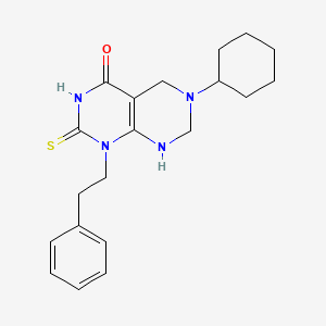 molecular formula C20H26N4OS B11496609 6-cyclohexyl-1-(2-phenylethyl)-2-sulfanyl-5,6,7,8-tetrahydropyrimido[4,5-d]pyrimidin-4(1H)-one 