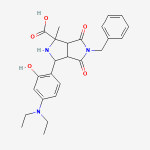 molecular formula C25H29N3O5 B11496620 5-Benzyl-3-[4-(diethylamino)-2-hydroxyphenyl]-1-methyl-4,6-dioxooctahydropyrrolo[3,4-c]pyrrole-1-carboxylic acid 