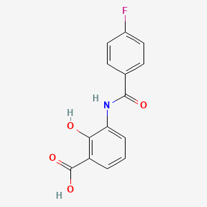 molecular formula C14H10FNO4 B11496637 Benzoic acid, 3-(4-fluorobenzoylamino)-2-hydroxy- 