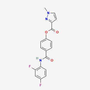 molecular formula C18H13F2N3O3 B11496658 4-[(2,4-difluoroanilino)carbonyl]phenyl 1-methyl-1H-pyrazole-3-carboxylate 