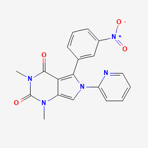 molecular formula C19H15N5O4 B11496663 1,3-dimethyl-5-(3-nitrophenyl)-6-(pyridin-2-yl)-1H-pyrrolo[3,4-d]pyrimidine-2,4(3H,6H)-dione 