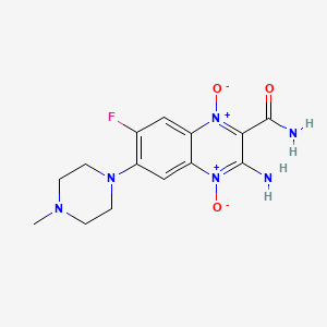 molecular formula C14H17FN6O3 B11496681 3-Amino-7-fluoro-6-(4-methylpiperazin-1-yl)quinoxaline-2-carboxamide 1,4-dioxide 