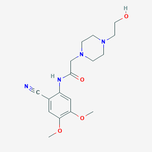 N-(2-cyano-4,5-dimethoxyphenyl)-2-[4-(2-hydroxyethyl)piperazin-1-yl]acetamide