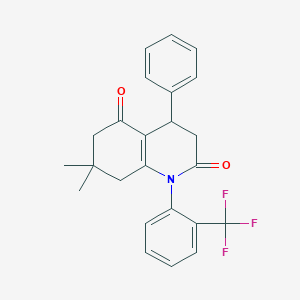 7,7-dimethyl-4-phenyl-1-[2-(trifluoromethyl)phenyl]-4,6,7,8-tetrahydroquinoline-2,5(1H,3H)-dione