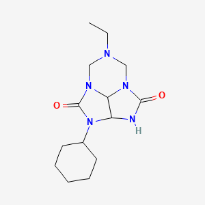 molecular formula C14H23N5O2 B11496746 2-cyclohexyl-6-ethyltetrahydro-5H-2,3,4a,6,7a-pentaazacyclopenta[cd]indene-1,4(2H,3H)-dione 