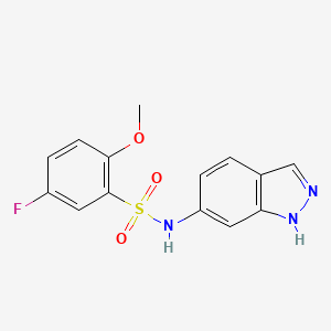 molecular formula C14H12FN3O3S B11496755 5-fluoro-N-(1H-indazol-6-yl)-2-methoxybenzenesulfonamide 