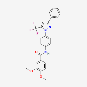 3,4-dimethoxy-N-{4-[3-phenyl-5-(trifluoromethyl)-1H-pyrazol-1-yl]phenyl}benzamide