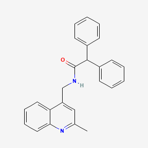 molecular formula C25H22N2O B11496788 N-[(2-methylquinolin-4-yl)methyl]-2,2-diphenylacetamide 